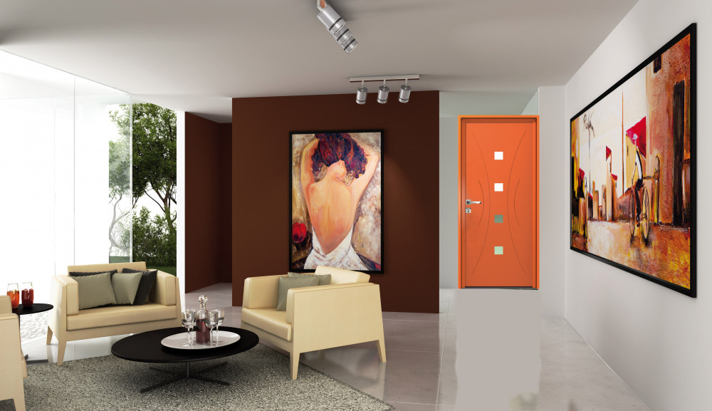 Porte d'entrée aluminium modèle Santorin Porte d'entrée aluminium modèle Santorin | Menuiseries Bouvet