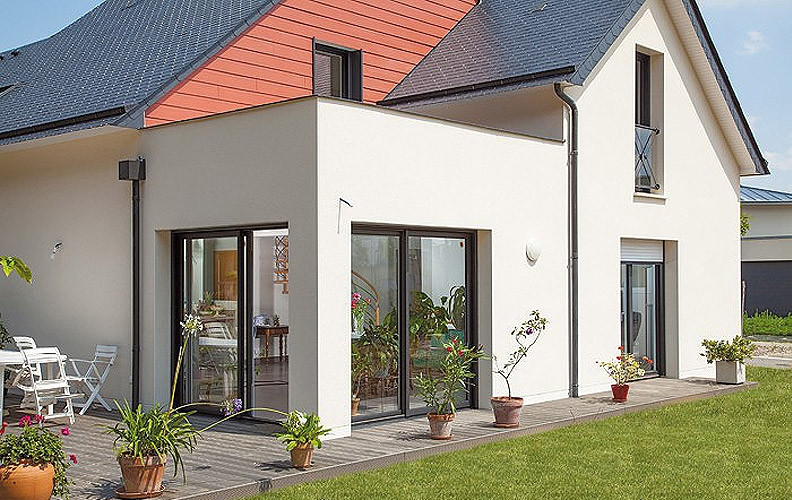 Baie vitrée coulissante mixte alu / PVC - Menuiserie Bouvet Baie vitrée coulissante mixte alu / PVC - Menuiserie Bouvet