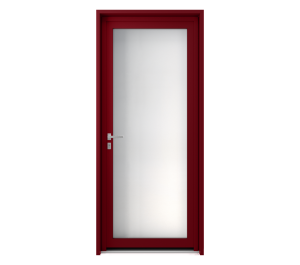 Porte d'entrée rouge entièrement vitrée | Menuiseries Bouvet