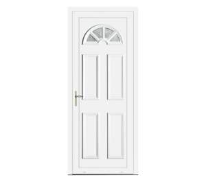 Porte d'entrée blanche classique | Menuiseries Bouvet