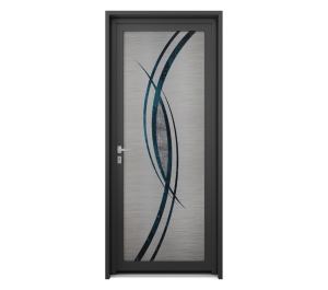 Porte d'entrée vitrée foncée | Menuiseries Bouvet