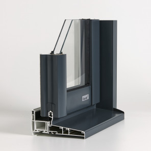 Coupe d'un coulissant mixte aluminium / PVC - Menuiserie Bouvet Coupe d'un coulissant mixte aluminium / PVC - Menuiserie Bouvet