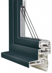 Coupe d'une fenêtre PVC Thermience de chez BOUVET Coupe d'une fenêtre PVC Thermience de chez BOUVET