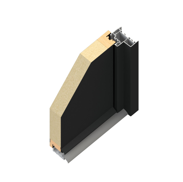 Image de coupe porte monobloc acier 60 mm | Menuiseries Bouvet