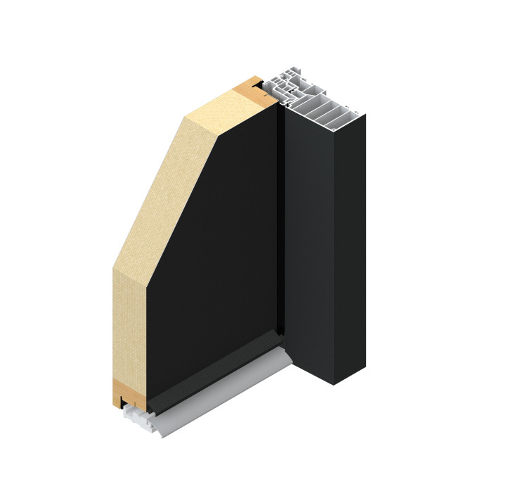 Image de coupe porte monobloc acier 72 mm | Menuiseries Bouvet