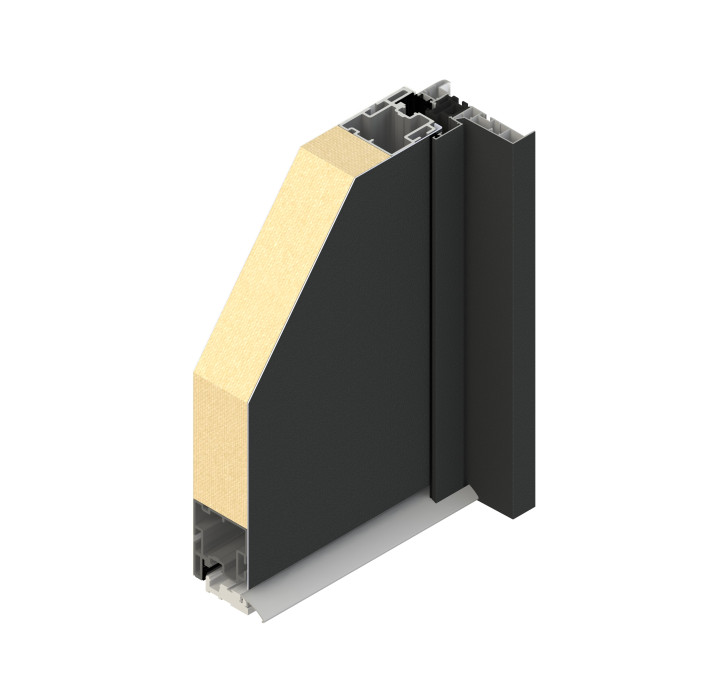 Image de coupe porte monobloc aluminium | Menuiseries Bouvet