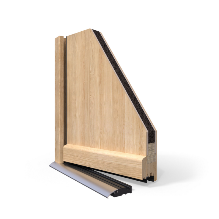 Image de coupe porte bois monobloc | Menuiseries Bouvet